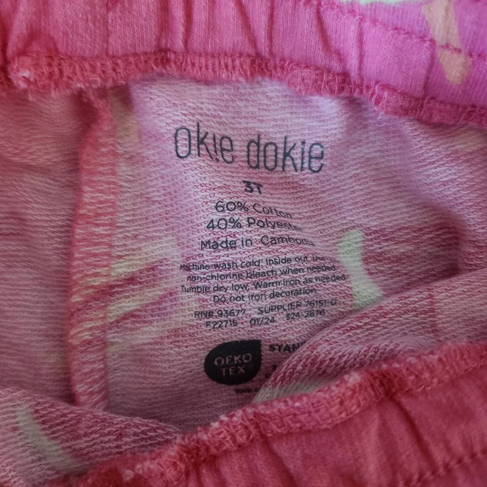 Okie dokie pink watermelon shorts 3T toddler girl ruffle stretch